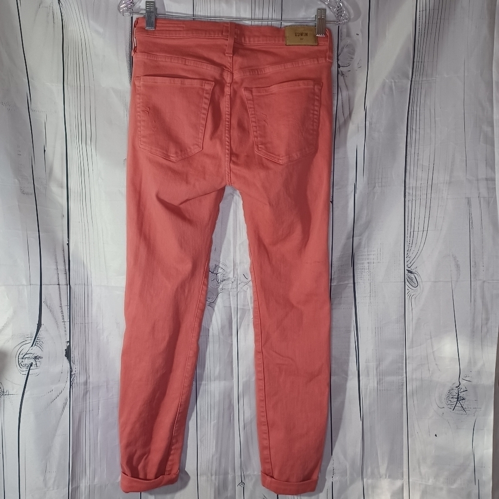 Edwin Pixie Mid Rise Skinny Ankle Colored Denim Preppy Jeans - Picture 8 of 15
